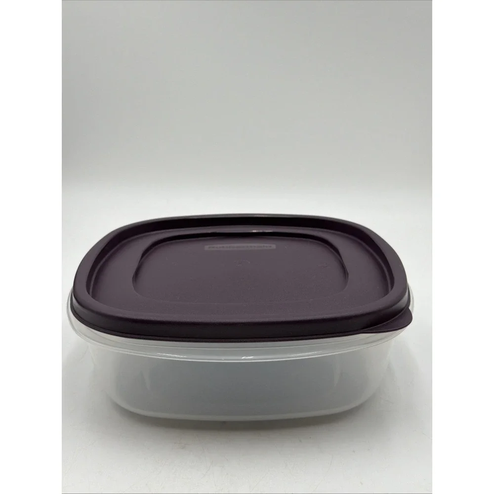 New Rubbermaid 9 Cups Sheer Square Storage Container 7J68 Purple Lid 7J70